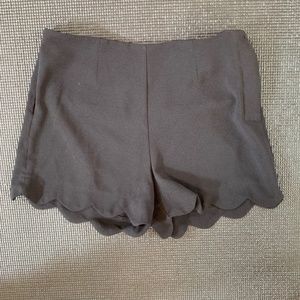 Black scallop shorts